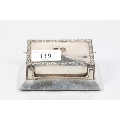 119 - Edward VII hallmarked silver mounted perpetual calendar; Chester 1906; 174g gross weight