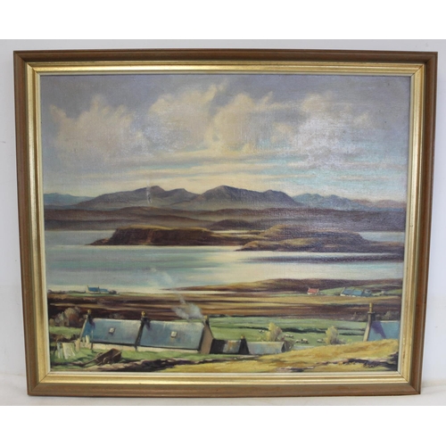 179 - Norman S. McNeil (20th Century Scottish). West coast landscape, possibly the Kyles of Bute and the F... 