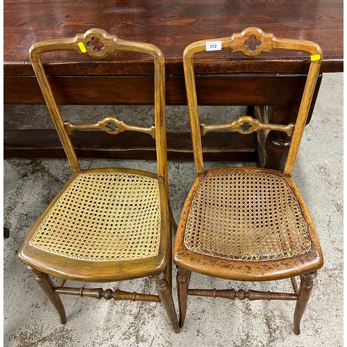 572 - Pair of bedroom chairs with bergere seats