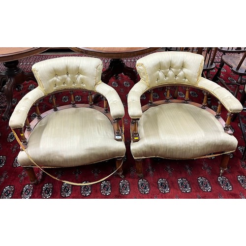 586 - Pair of Edwardian tub chairs