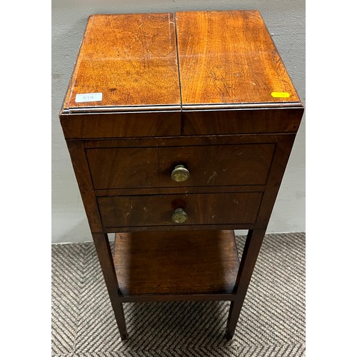 516 - George III mahogany floor standing wash stand; raised on square supports; 84cm high