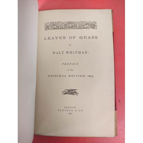 10 - WHITMAN WALT.  Leaves of Grass, Preface to the Original Edition, 1855. 31pp plus bookselle... 