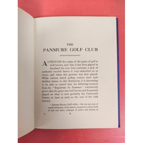 11 - HENDERSON J. LINDSAY.  The Records of the Panmure Golf Club, Barry, Forfarshire. Photograp... 