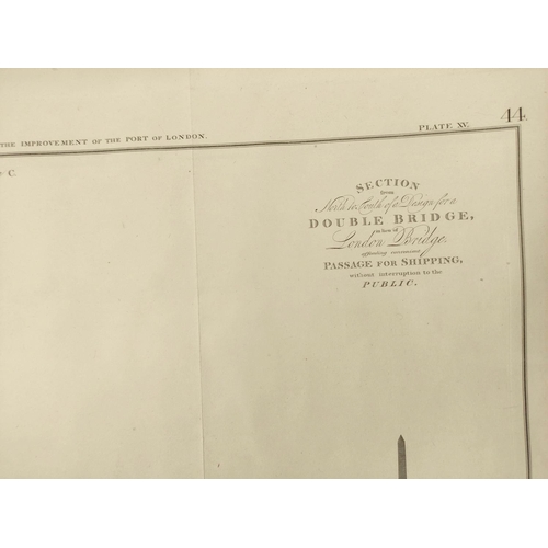 13 - TELFORD & DOUGLASS.  2 engraved elevations & sections for London bridges; also 3 similar inc... 