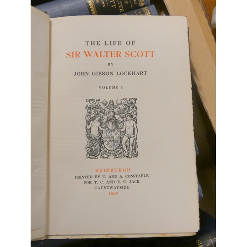 21 - LOCKHART J. G.  Life of Sir Walter Scott. 10 vols. Frontis & illus. Orig. blue cloth w... 