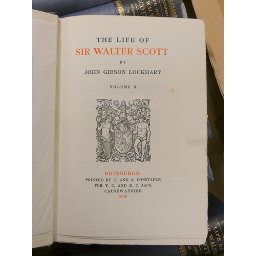 21 - LOCKHART J. G.  Life of Sir Walter Scott. 10 vols. Frontis & illus. Orig. blue cloth w... 