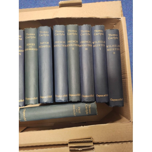 23 - CARLYLE THOMAS.  The Works. The set of 30 vols. Illus. Blue cloth. Centenary Edition, 1890... 