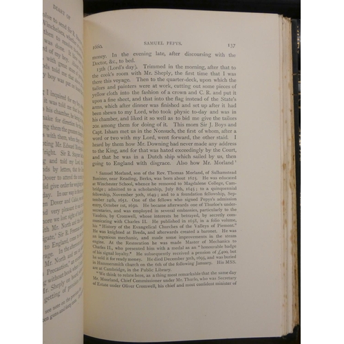 24 - PEPYS SAMUEL.  The Diary with Pepysiana & Index, ed. by H. B. Wheatley. 10 vols. Illus... 