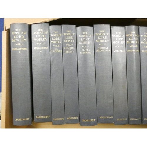 25 - MORLEY JOHN.  The Works. Edition Deluxe. The set of 15 vols. Frontis. Two tone blue cloth.... 