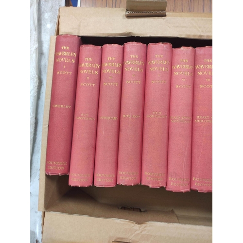 27 - SCOTT SIR WALTER.  The Waverley Novels. The set of 25 vols. Frontis & eng. titles. Red cloth, a ... 