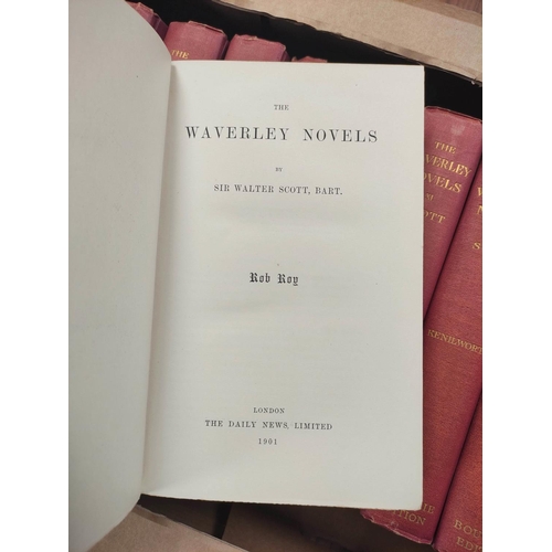 27 - SCOTT SIR WALTER.  The Waverley Novels. The set of 25 vols. Frontis & eng. titles. Red cloth, a ... 