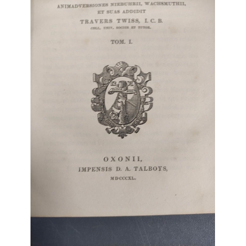 32 - TWISS TRAVERS (Ed).  T. Livii Patavini, Historiarum Libri. 4 vols. Half vellum. Oxford, 18... 