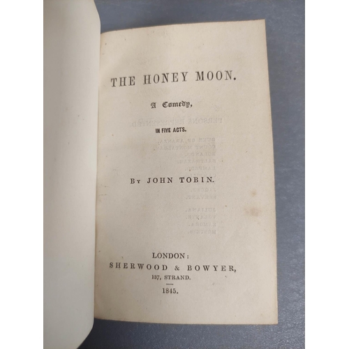 34 - Plays.  4 small bound vols. of plays. 32mo. Half calf. C.1840's.