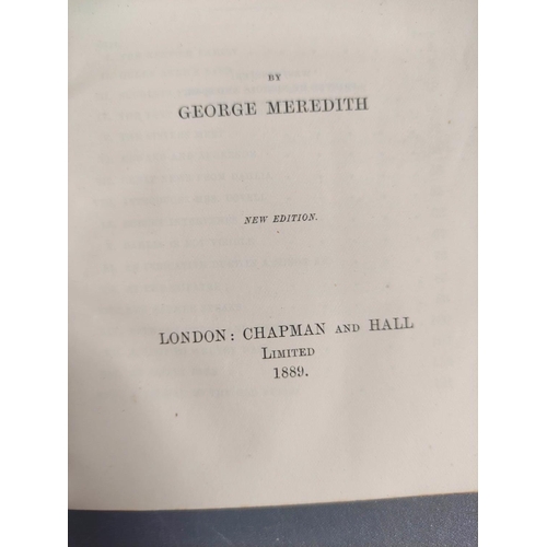 36 - MEREDITH GEORGE.  Works. 6 vols. Half green calf, nice gilt backs. New Edition, 1889.... 