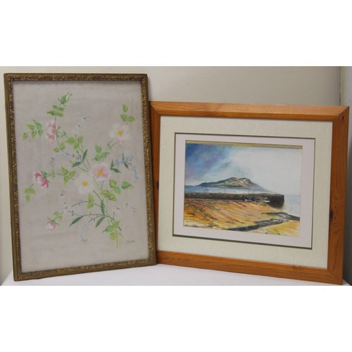 175 - 'Lamlash, Isle of Arran', watercolour and pastel painting by Michael Gahagan, also another picture o... 