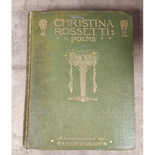 268 - ROSSETTI CHRISTINA.  Poems. Tipped in col. plates & other illus. by Florence Harrison. Quarto. O... 