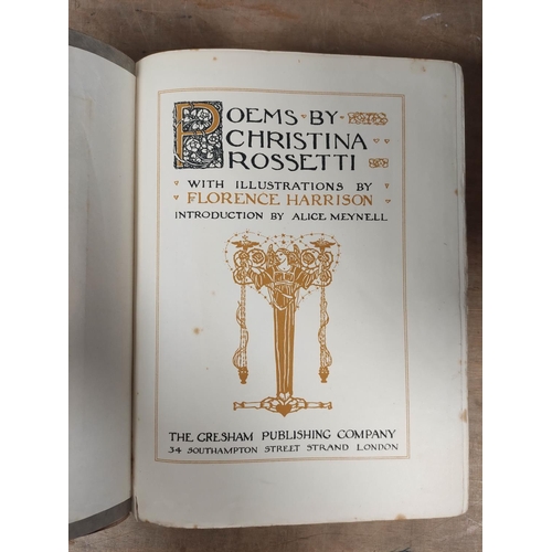 268 - ROSSETTI CHRISTINA.  Poems. Tipped in col. plates & other illus. by Florence Harrison. Quarto. O... 