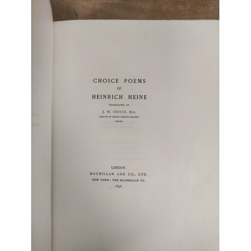 274 - HEINE HEINRICH.  Choice Poems, translated by J. W. Oddie. Ltd. ed. of only 25. Large paper... 