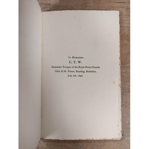 278 - WILD OSCAR.  The Ballad of Reading Jail. Two tone white & yellow cloth. Leonard Smithe... 