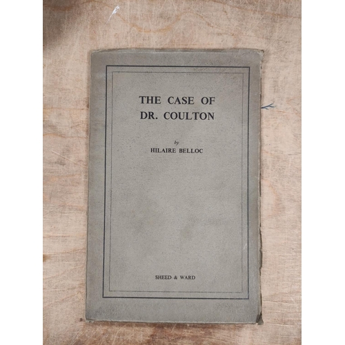 281 - COULTON G. G.  3 vols. by Coulton & Hilaire Belloc, The Case of Dr. Coulton, 1938.&nbs... 