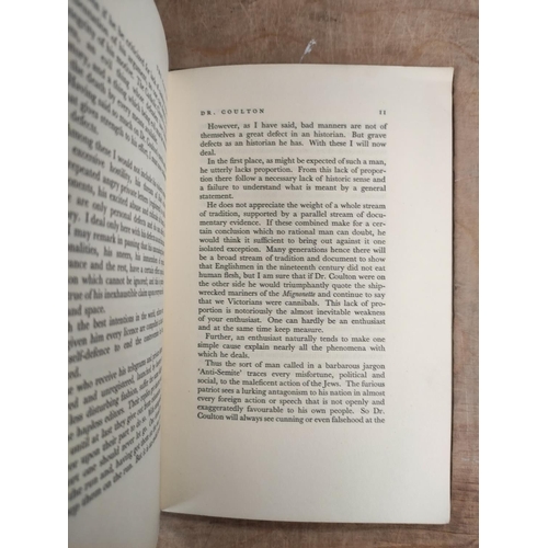 281 - COULTON G. G.  3 vols. by Coulton & Hilaire Belloc, The Case of Dr. Coulton, 1938.&nbs... 