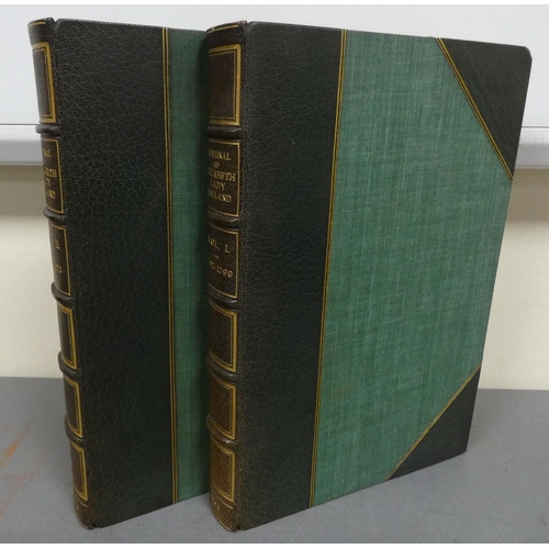 250 - HOLLAND LADY ELIZABETH.  The Journal. 2 vols. Port. illus. Nice green half morocco by Foyl... 