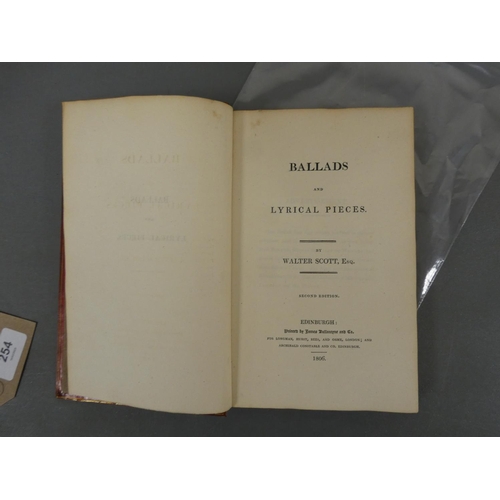 254 - SCOTT WALTER.  Ballads & Lyrical Pieces. Full red russia. Edinburgh, 1806.