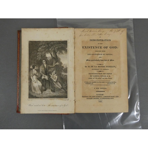 255 - FENELON DE LA MOTHE.  A Demonstration of the Existence of God Deduced from the Knowledge o... 