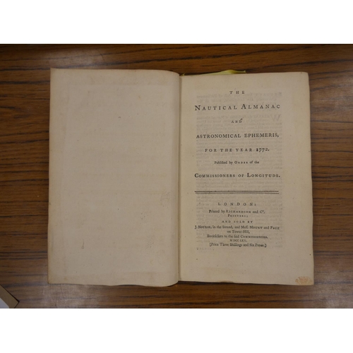 295 - COMMISSIONERS OF LONGITUDE. The Nautical Almanac and Astronomical Ephemeris for the Year 1772. ... 