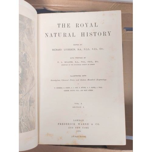 47 - LYDEKKER RICHARD.  The Royal Natural History. 12 vols. Many col. plates & other illus.... 