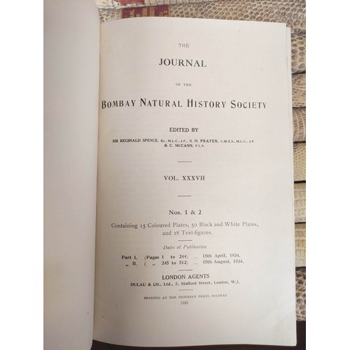 49 - BOMBAY NATURAL HISTORY SOCIETY.  The Journal. Vols. 37 to vol. 42 (nos. 1 & 2) in elev... 