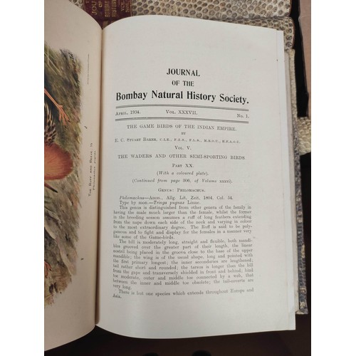 49 - BOMBAY NATURAL HISTORY SOCIETY.  The Journal. Vols. 37 to vol. 42 (nos. 1 & 2) in elev... 