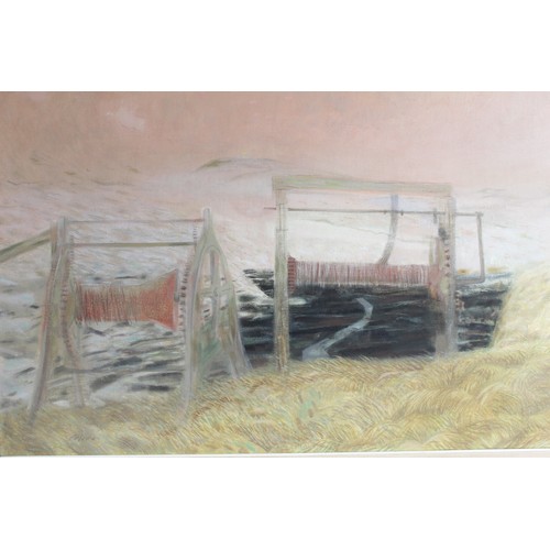 209 - Sylvia Wishart ARSA (Scottish 1936-2008) *ARR*. 'Slip to Copinsay'.Oil on canvas.64cm x 121cm.  Sign... 