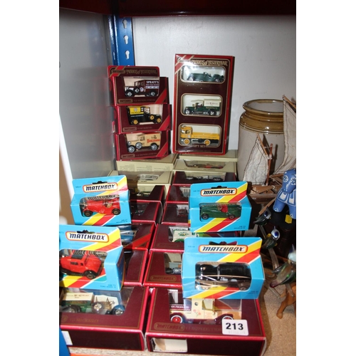 213 - Boxed Matchbox cars, advertising vans, etc.  (23)