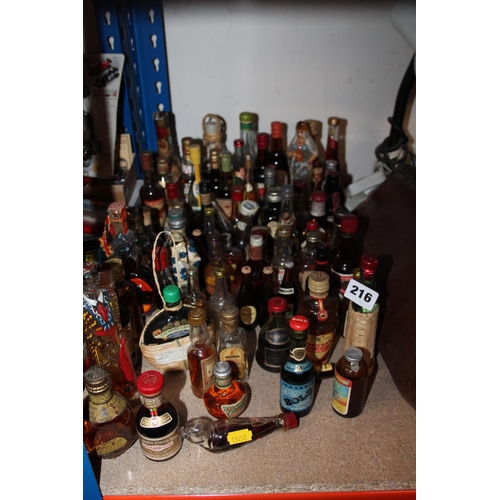 216 - Miniatures to include Dimple Scotch whisky, etc.