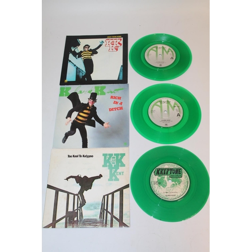 349 - Collection of singles mainly coloured and picture disc to include Klark Kent X3 on green vinyl, Snit... 