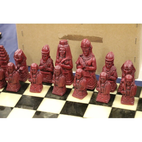 147 - Egyptian style chess set.