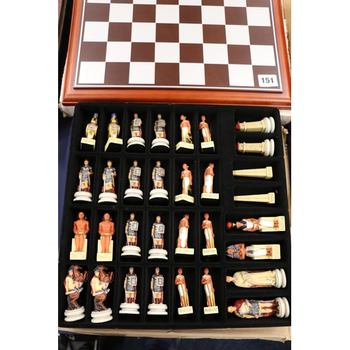 151 - Romans and Egyptians chess set.