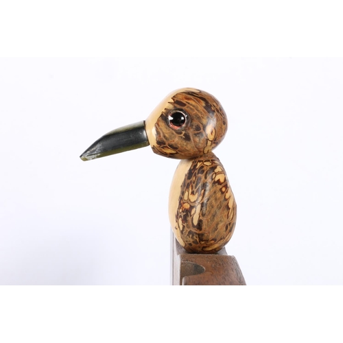 22 - Yz bird style pipe rack decorated with tagua nut bird.