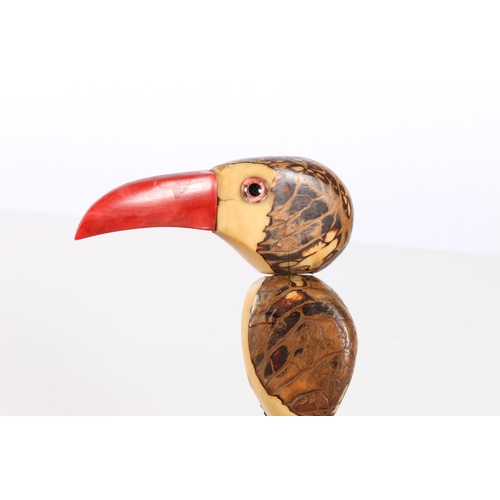 23 - Yz bird style ashtray decorated with tagua nut bird.