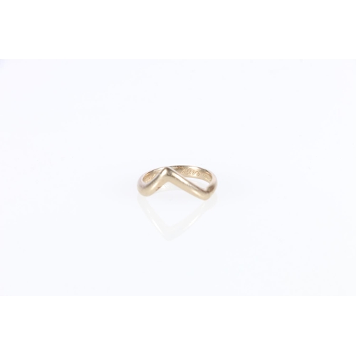 591 - 18k gold wishbone style ring by Charles Green & Son Ltd, Birmingham, size P/Q, 5.6g.