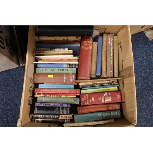 168 - Box containing books to include Lovely is the Lea by Robin Gibbons, Peter Pan by J M Barrie, a Black... 