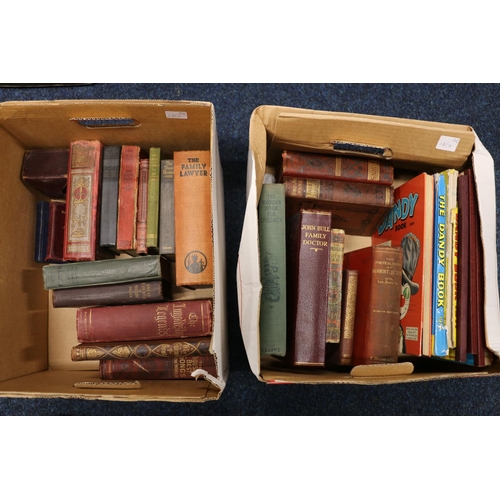 175A - Two boxes containing books to include a 19th century Bible with clasp inscribed 'Mrs Gregory', with ... 