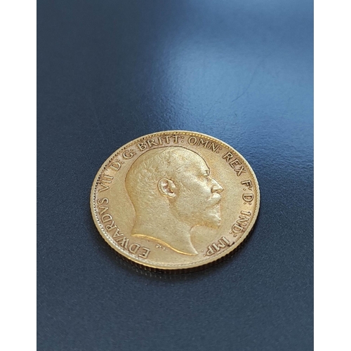 116 - United Kingdom. Edward VII 1906 22ct gold half sovereign. 3.9g