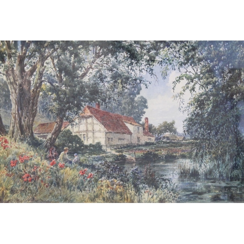 48 - Alfred J. Ternouth (British late 19th/early 20th Century School). Mill cottages - a pair. Watercolou... 