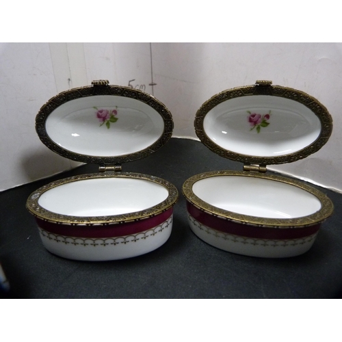 11A - Four French-style ceramic patch boxes.