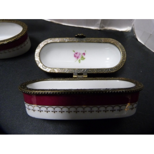 11A - Four French-style ceramic patch boxes.