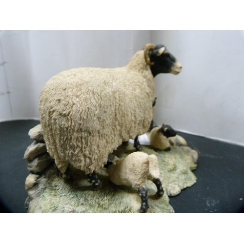 14 - Border Fine Arts group, 'Spring Lambing' on a plinth base from the All Creatures Great and Small ran... 