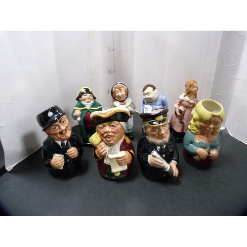 15A - Four small Royal Doulton figures, 'Fat Boy', 'Mrs Bardell', 'Little Nell' and 'Bumble, and four smal... 