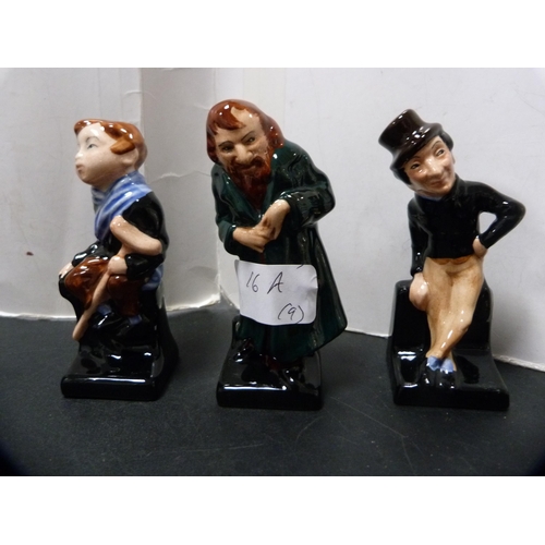 16A - Nine Royal Doulton Dickens figures, all titled.  (9)